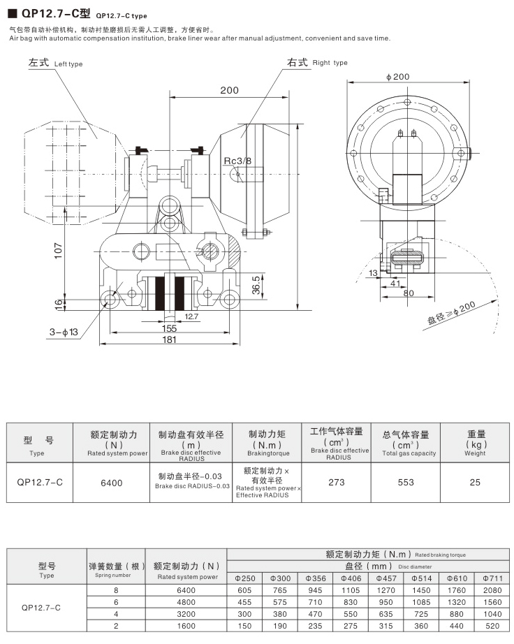 QP、CQP系列氣動鉗盤式制動器04